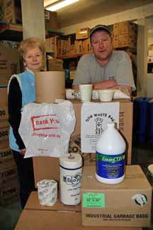 Concern for the planet: Coranne Anderson and son Trevor supply earth-friendly products.