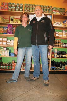 HAPPY AND HEALTHY: Volker and Silke Pfeifer have reopened their Marine Avenue health food store after an August fire forced them to close.
